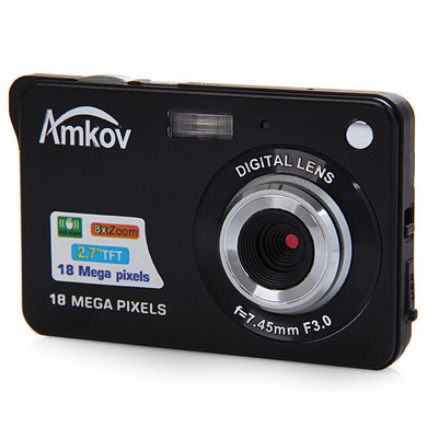 Amkov CDC3 2.7 Inch TFT Screen 18.0MP CMOS 5.0MP Anti-shake Digital Camera with 8X Digital Zoom 1300w Pixel Video Camera