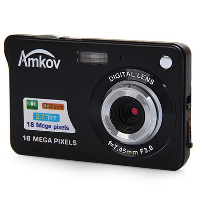 Amkov CDC3 2.7 Inch Digital Camera TFT HD Screen 18.0MP CMOS 3.0MP Anti-shake 1080P Digital Video Camera with 8X Digital Zoom