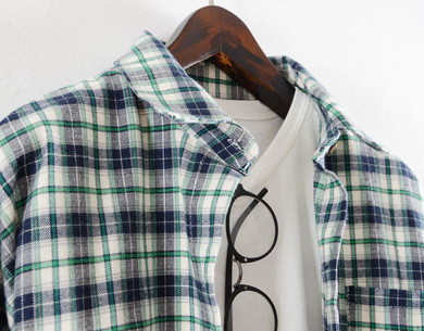 Oversized Plaid Blouse