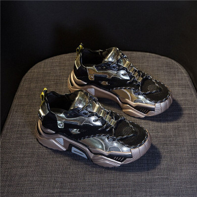 Cow Leather Women's Platform Chunky Sneakers  Casual Vulcanize Shoes Luxury Designer Female Fashion Sneakers