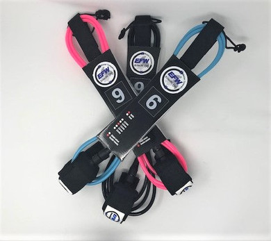Eclectic Fish Coral Blue Rope Surfboard Leash - 9 ft