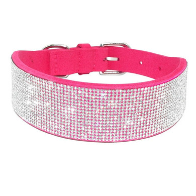 Rhinestone Collars Leather Pet Dog Bling