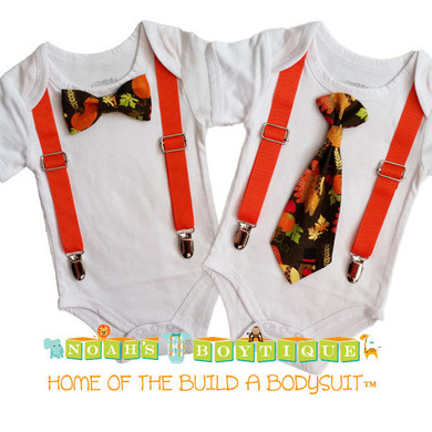 Thanksgiving Fall Snap on Bow Ties and Ties by Noah's Boytique