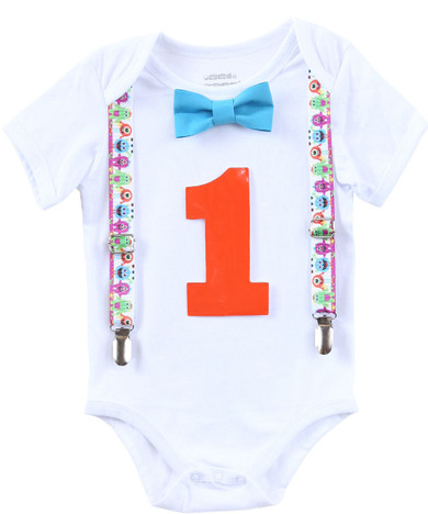 Little Monster Noah's Boytique Bodysuit Suspenders for Baby Boys