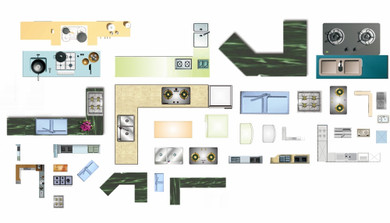 ★Photoshop PSD Blocks-Interior Design PSD Blocks -Kitchen facilities PSD Blocks