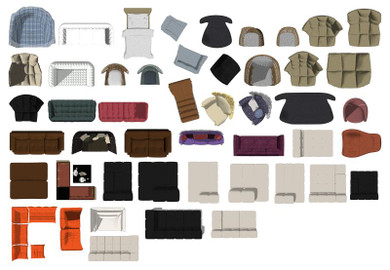 ★Photoshop PSD Blocks-Interior Design PSD Blocks -Sofa PSD Blocks