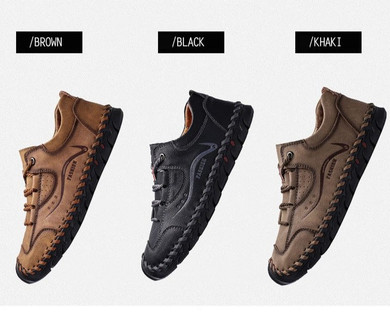 High Quality Men Shoes Leather Mens Shoes Casual Classic Lightweight Casual Leather Shoes Men Comfortable Summer Big Size38-48