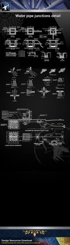 【Sanitations Details】Water pipe junctions detail