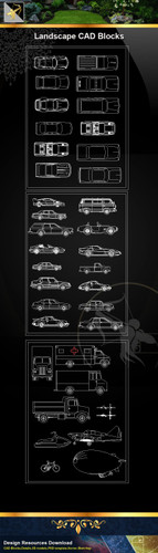 ★Landscape CAD Blocks -Transportations ,Vehicles, Lorries ,Car Blocks CAD Blocks