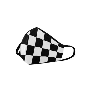 Black White Checkered Mouth Mask