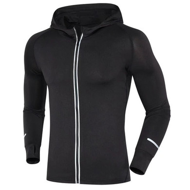 Men Jackets Sports Coat Corset Hooded Breathable Quick Dry Reflective Zipper Men Jackets Sports Coat Corset Hooded Breathable Quick Dry Reflective Zipper