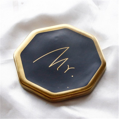 Couple Marble Pattern Ceramic Drink Coaster Mat Pad Table Mr Mrs Decoration