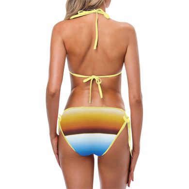 Browns into Blues Custom Bikini Swimsuit (Model S01)