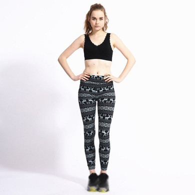 Women Elastic 3D Print Pants Leggings Sport Skinny Trousers Women Elastic 3D Print Pants Leggings Sport Skinny Trousers