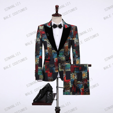 2020 Tailored Men Coat Pant Formal Double Breasted Men Suits Slim Fit Navy Blue Tuxedo Groom Blazer Wedding Suit Terno Masculino