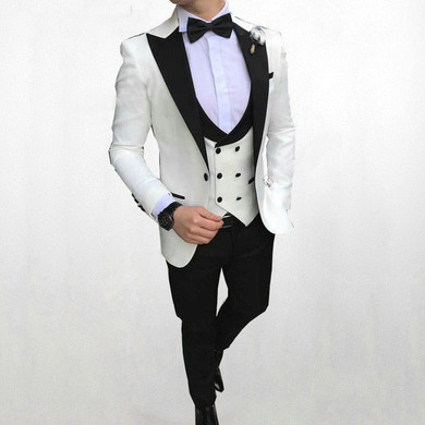 Black Jacquard Jacket Men Suit Slim Fit Wedding Tuxedo Custom Made Wedding Groom Party Suits Costume Homme Best Man Blazer
