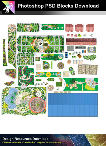 【Photoshop PSD Landscape Blocks】Landscape Paving Blocks 3