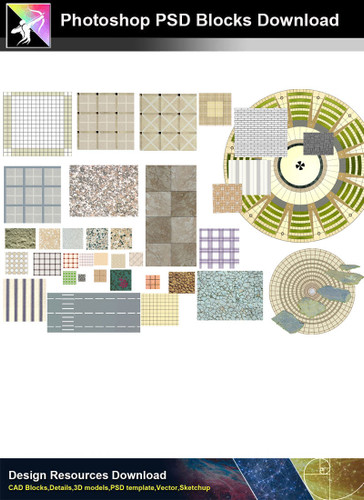 【Photoshop PSD Landscape Blocks】Landscape Paving Blocks 1
