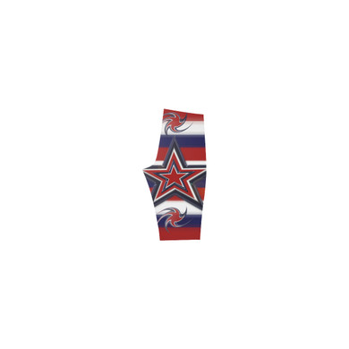 Tricolor Stars Stripes Hestia Cropped Leggings (Model L03)