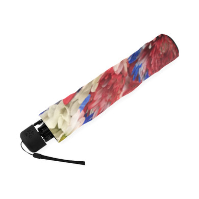 Red White Blue Flora Foldable Umbrella