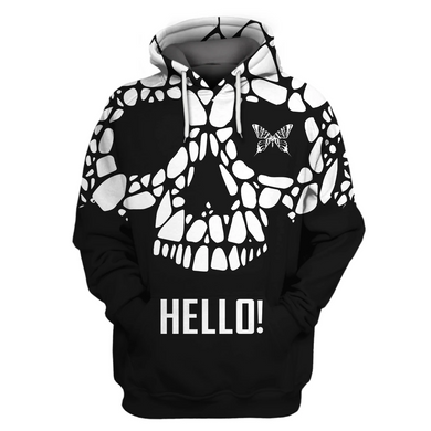 Nice Butterfly Skull Branded Unisex 3D Print Hoodie