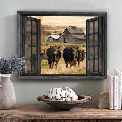 Angus Cow By The Window 3D Printed Wall Art Poster