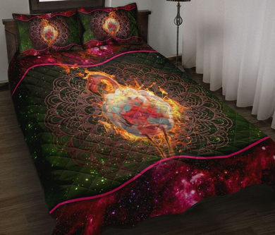 Burning Flamingo Bird Pattern Mandala 3D Print Bedding Set