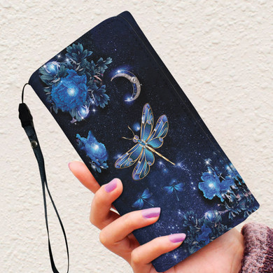 Dragonfly In The Glitter Flower Night Women Wallet Purse