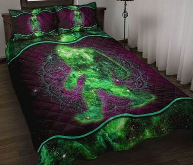 Green Galaxy Bigfoot Pattern Mandala Bedding Set