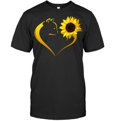 Cat Heart Sunflower Classic T-shirt
