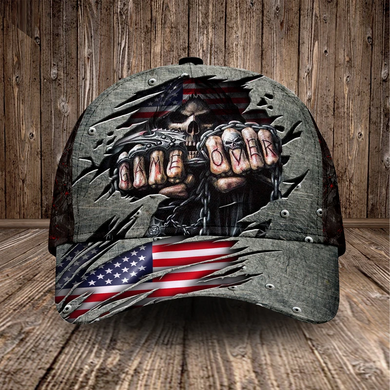 Game Over Fists American Skull Torn 3D Printed Cool Cap