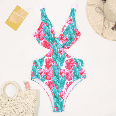 Sexy Flower One Piece Swimsuit