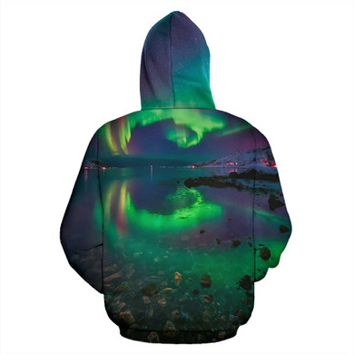 Northern Lights All Over Print Zip Up Unisex Hoodie