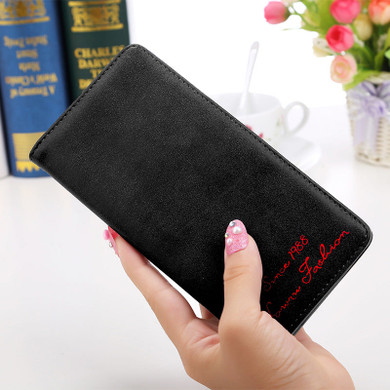 Cute Slim Long Leather Wallet