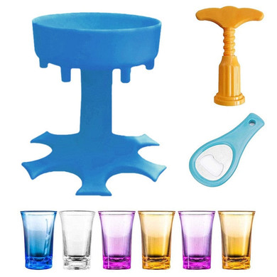 6-Shot Glass Dispenser Holder Wine Whisky Beer Dispenser Rack Bar Accessory Drinking Party Games Glass Dispenser Drinking Tools 6-Shot Glass Dispenser Holder Wine Whisky Beer Dispenser Rack Bar Accessory Drinking Party Games Glass Dispenser Drinking Tools
