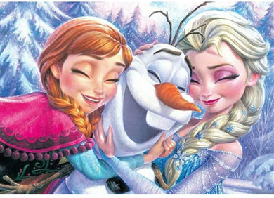 Disney Round Diamond Painting 5D Diamond Embroidery Mosaic Cross Stitch Winter Home Decor Gift