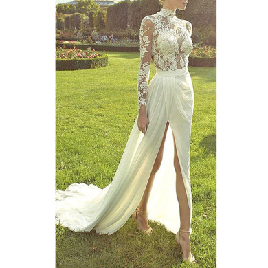 Feitong Elegant Wedding White Dress For Women 2020 Sexy Deep V Neck Long Sleeve Vestido Party Long Maxi Dress Robe Longue Femme
