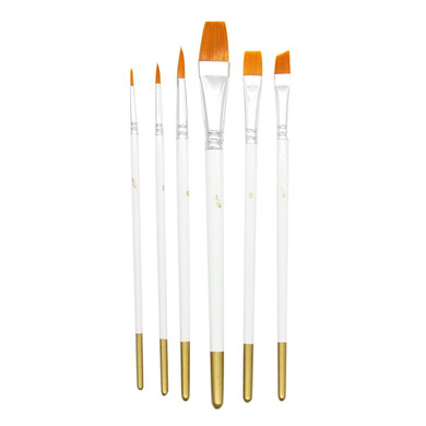 Painting Brush Set 6pcs Nylon Brush Solid Wood Pencil Painting Watercolor Gouache Wall Painting Advertising Paint Brushes