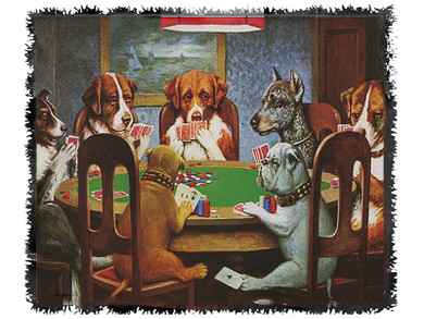 Dogs Playing Poker Woven Throw