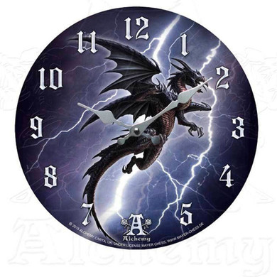 Lightning Dragon Wall Clock, Alchemy Gothic
