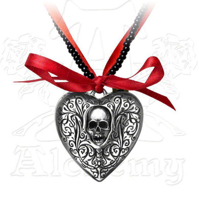 Reliquary Skull Heart Locket, Alchemy Gothic