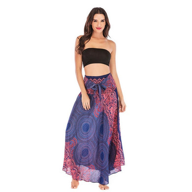 Flowers Elastic Waist Floral Halter Boho Bohemian Skirts