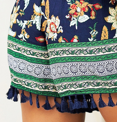 Cotton Floral Print V Neck Sexy Boho Bohemian Rompers