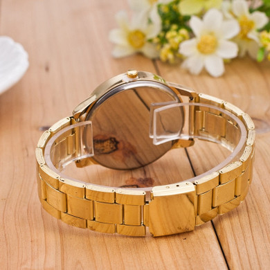 Geneva Classic Diamond Gold Wrist Watch