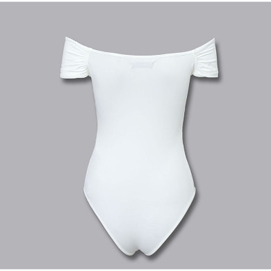 Sexy Tight White Short Sleeve V-Neck Cross Bodysuits