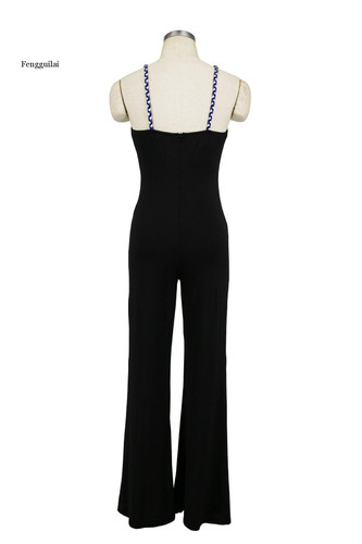 Vintage bohemian floral print Sexy spaghetti strap sash jumpsuit