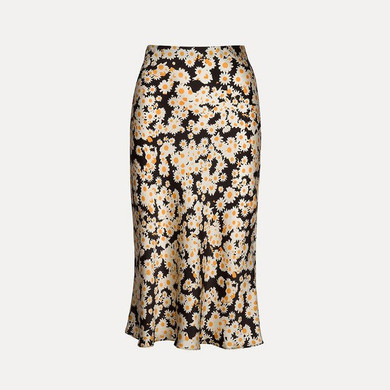 Floral Print Girls Silk Pencil Boho Bohemian Skirts