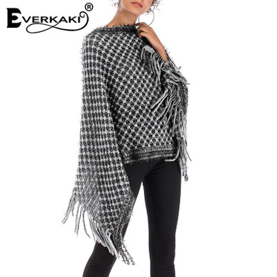 Tassels Knitted Shawl Wraps Thick Elegant Boho Bohemian Sweaters