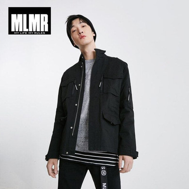 Stand-up Collar Multi-pocket Cotton Long-sleeved Jacket