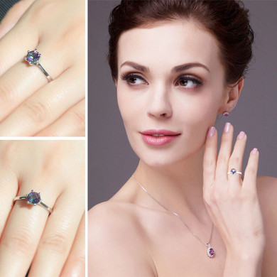 Genuine Rainbow Mystic Topaz Ring Genuine Rainbow Mystic Topaz Ring